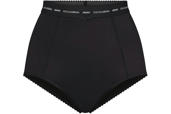 SKIMS x Dolce&Gabbana Stretch Satin High-Waisted Brief Onyx