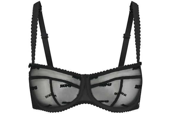 SKIMS x Dolce&Gabbana Ultra Fine Mesh Logo Balconette Bra Onyx