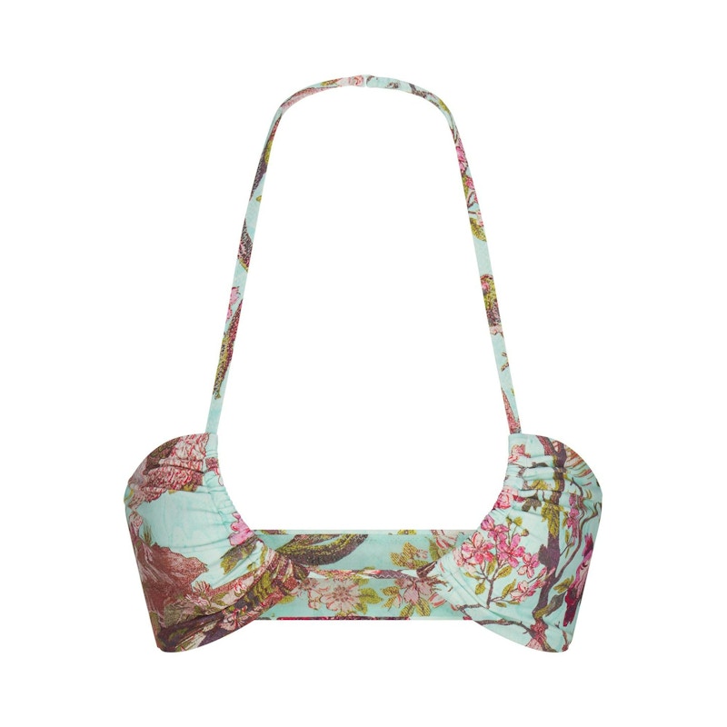 Pre-owned Skims Women's X Roberto Cavalli Halter Bikini Top In Fagianella Print In Animal Print