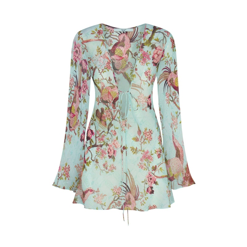 SKIMS Pre-owned Women's X Roberto Cavalli Long Sleeve Mini Dress In Fagianella Print In Animal Print