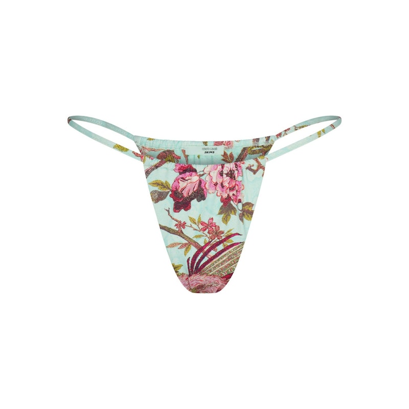 Pre-owned Skims Women's X Roberto Cavalli String Bikini Bottom In Fagianella Print In Animal Print