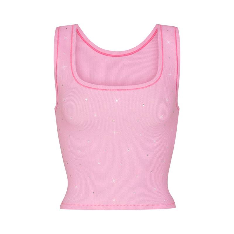 SEASONAL NWT Skims Limited factory Addition Cotton Rib Tank Top in Bubblegum