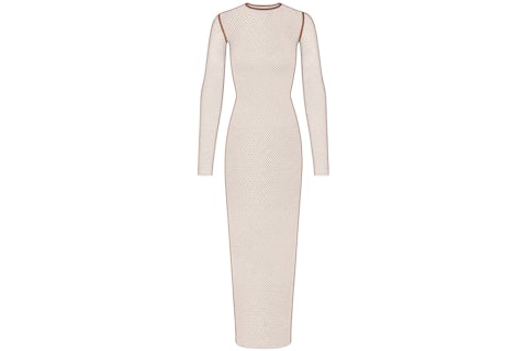SKIMS x Swarovski Stretch Net Long Sleeve Dress Gold - FW23 - GB SKIMS x Swarovski Stretch Net Long Sleeve Dress Gold - FW23 - GB