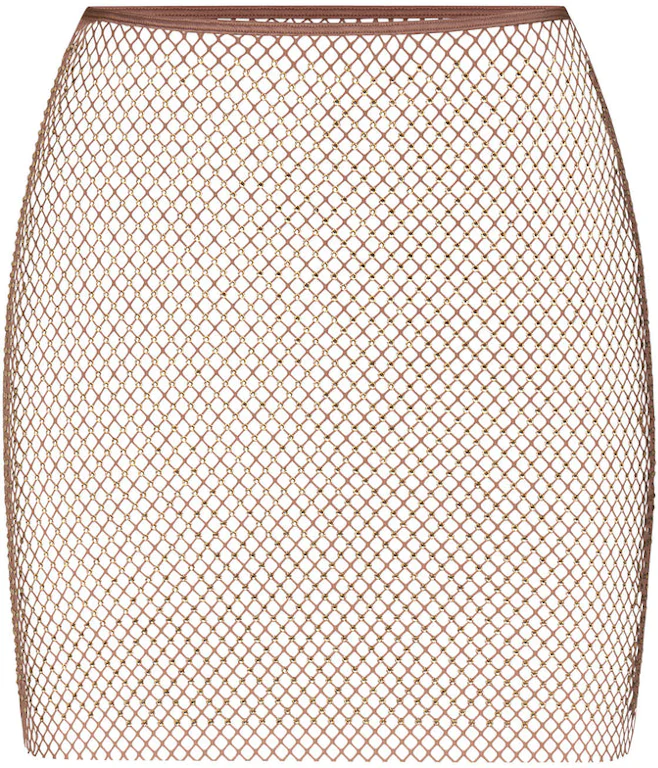 SKIMS x Swarovski Stretch Net Mini Skirt Gold - FW23 - DE