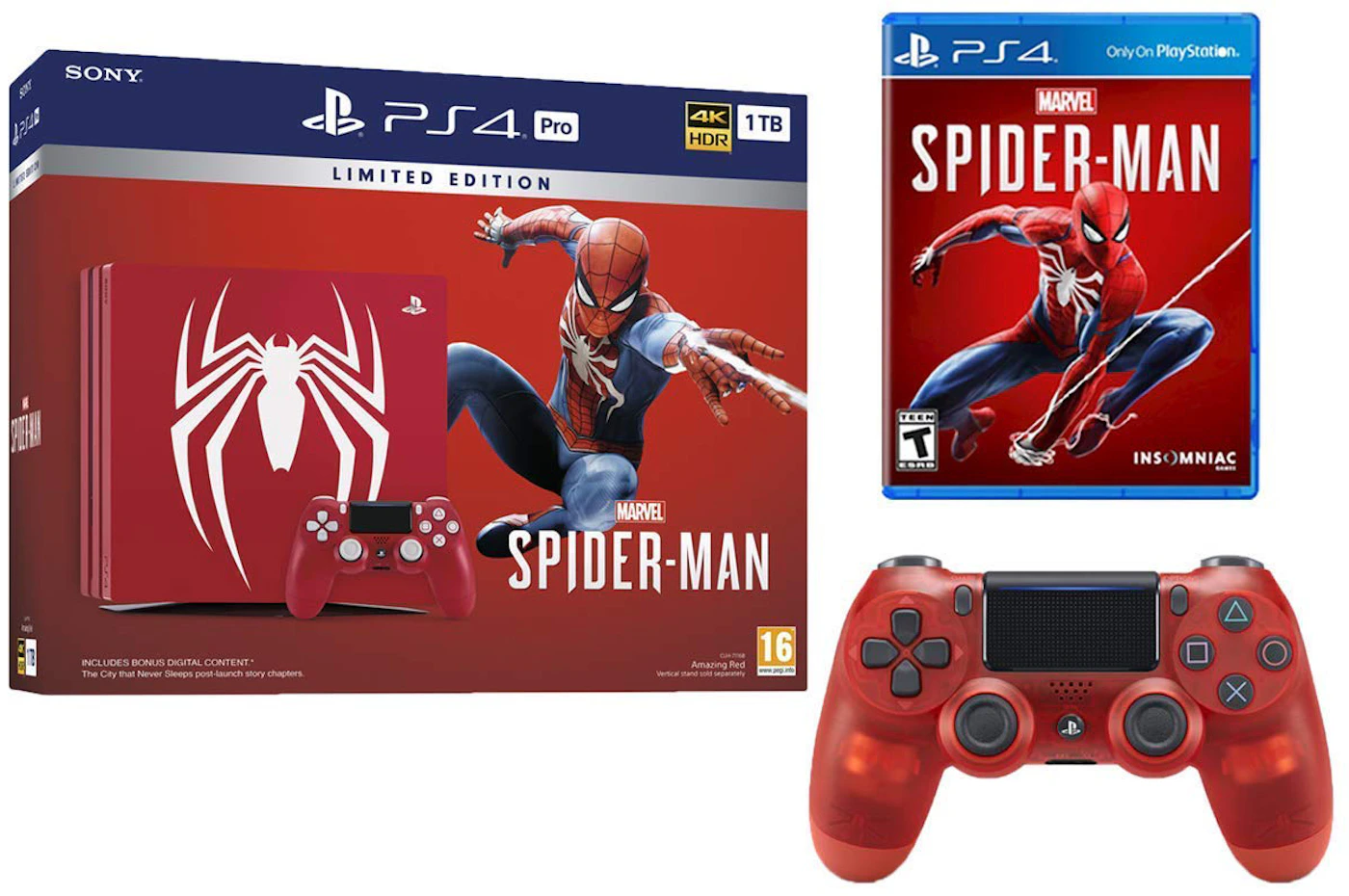 Sony Playstation 4 Pro Marvel's Spider-Man Limited Edition 1TB Amazing Rot