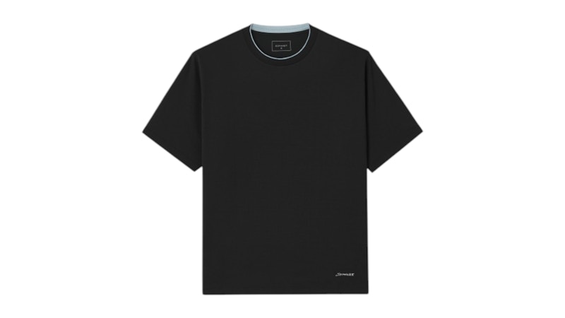 SOPHNET. Luster Cotton Double Rib Wide Tee Black