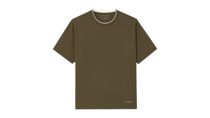 SOPHNET. Luster Cotton Double Rib Wide Tee Brown