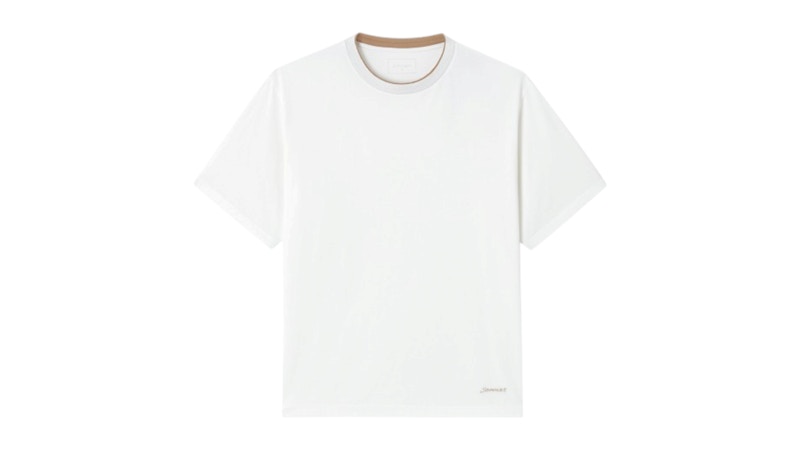 SOPHNET. Luster Cotton Double Rib Wide Tee White