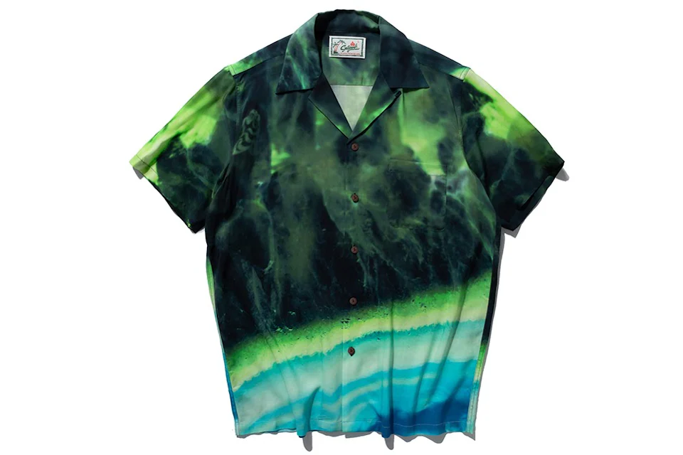 SOULGOODS Agate Print Hawaiian Shirt Green/Black/Blue