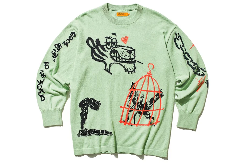 SOULGOODS Hand Painted Knit Sweater Green