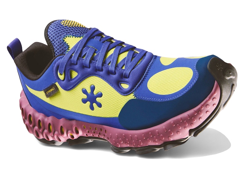 Pre-owned Spunge Men's  Osmosis By Salehe Bembury Soka Sneakers In Blue/yellow In Multi