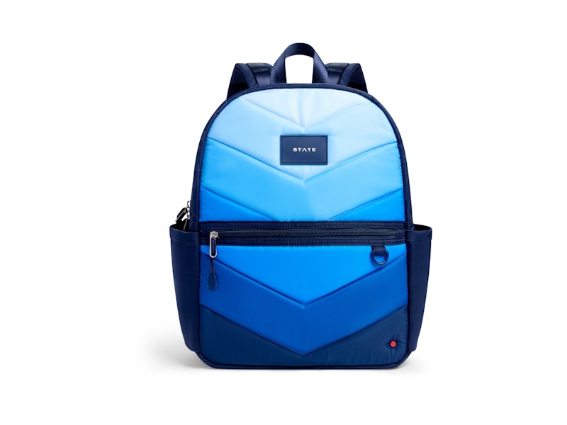 STATE Kane Double Pocket Backpack Blue Chevron
