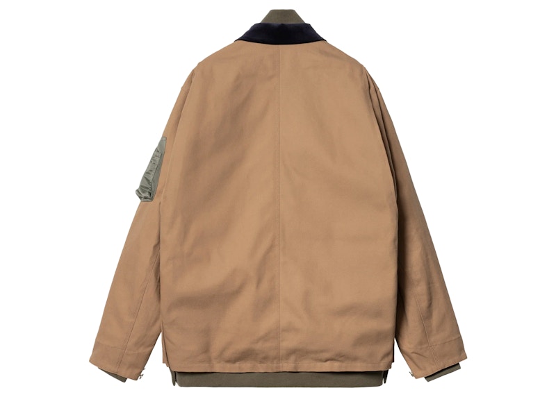 Sacai x Carhartt WIP Canvas MA-1 Michigan Jacket Beige Men's 