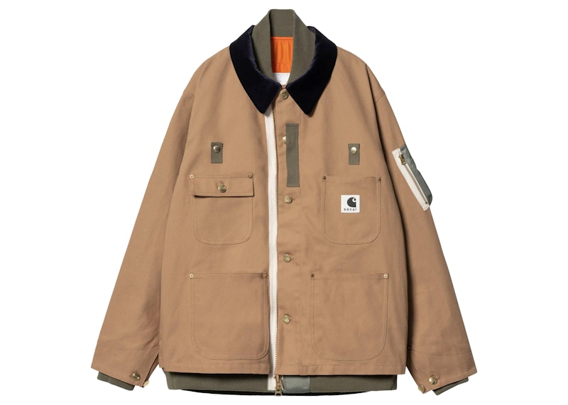 Sacai x Carhartt WIP Canvas MA-1 Michigan Jacket Beige Men's