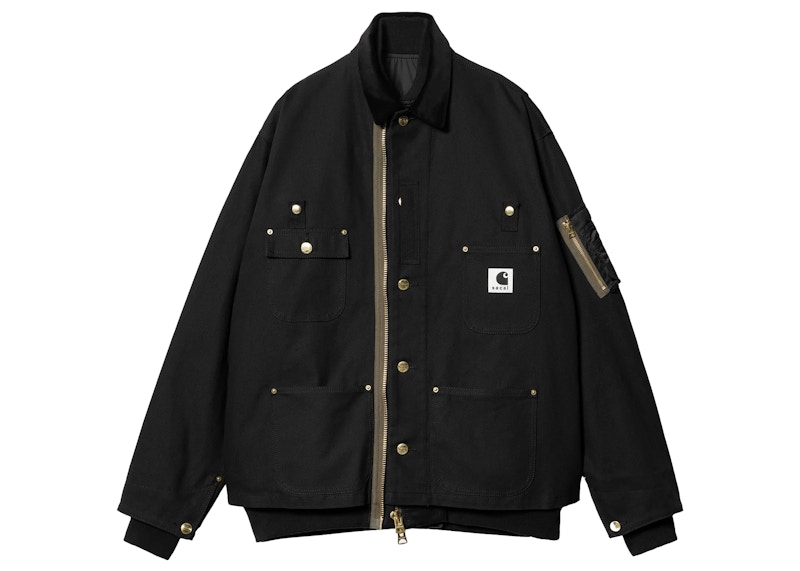 Sacai x Carhartt WIP Canvas MA-1 Michigan Jacket Black Men's - FW23 - US