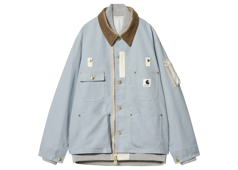 Sacai x Carhartt WIP Canvas MA-1 Michigan Jacket Light Blue Men's ...