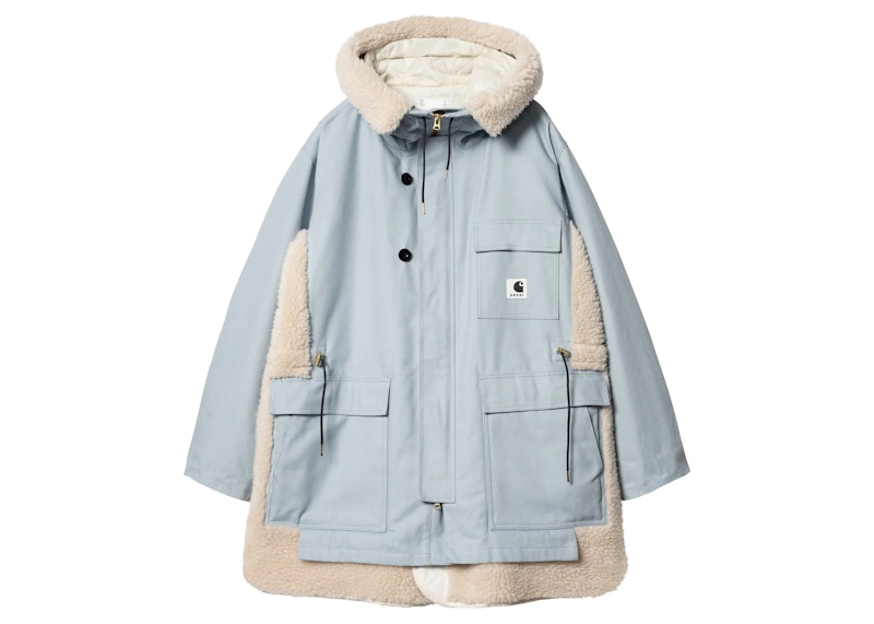 Sacai x Carhartt WIP Canvas Siberian Parka Light Blue Men's   FW