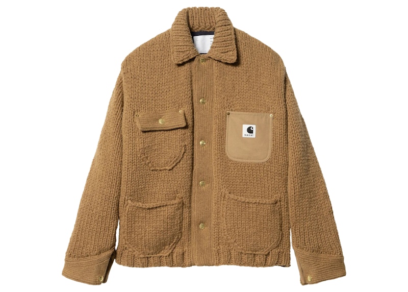 Sacai x Carhartt WIP Knit Michigan Jacket Beige メンズ - FW23 - JP