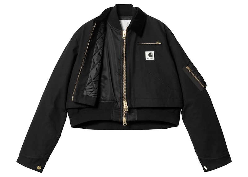 Sacai x Carhartt WIP Women's Canvas MA-1 Detroit Jacket Black ...