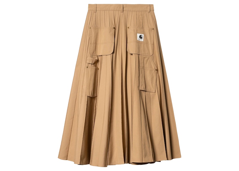 Sacai x Carhartt WIP Women's Pleated Skirt Beige - FW23 - US