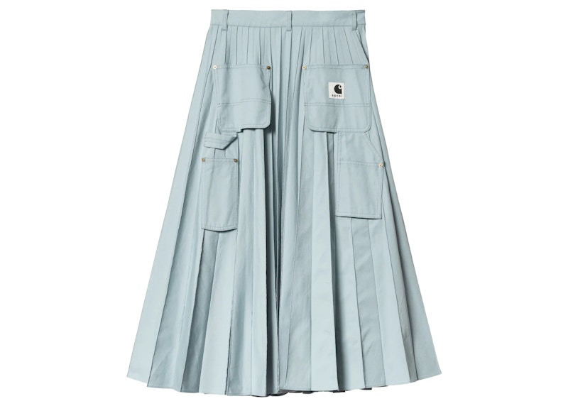 Sacai x Carhartt WIP Women's Pleated Skirt Light Blue - FW23 - US