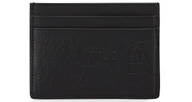 Saint Laurent 1971 Typography Card Case Embossed Calfskin Black