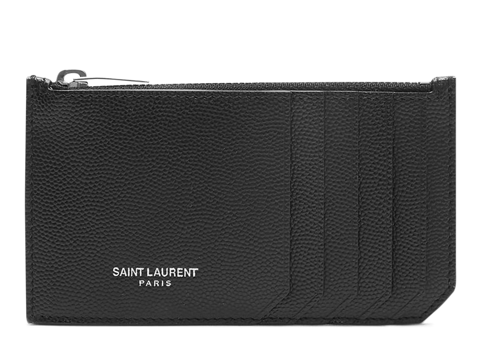 Saint Laurent 5 Fragments Pouch Card Case Grain de Poudre Black