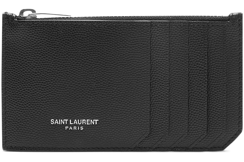 Saint Laurent 5 Fragments Pouch Card Case Grain de Poudre Black