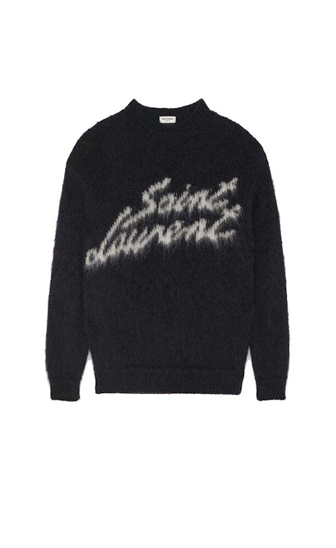 Pre-owned Saint Laurent 90s Sweater In Mohair Black White