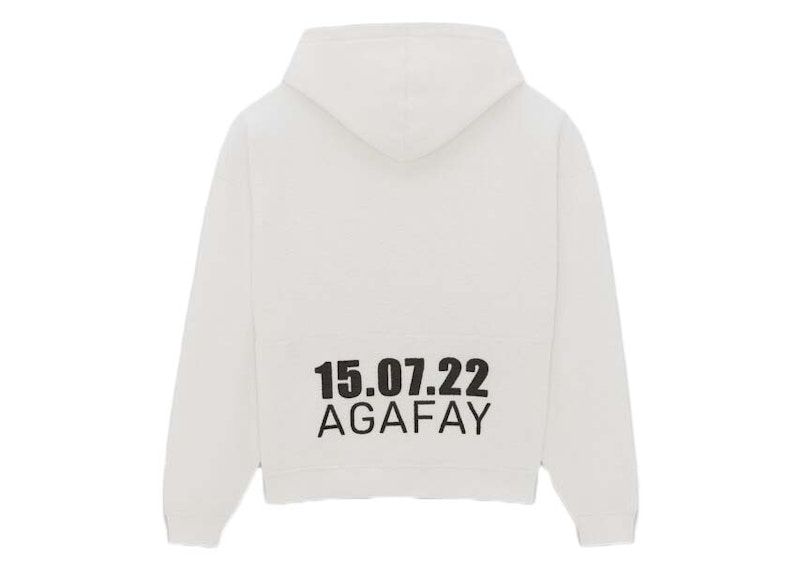 Saint Laurent AGAFAY Logo Hoodie White Men's US