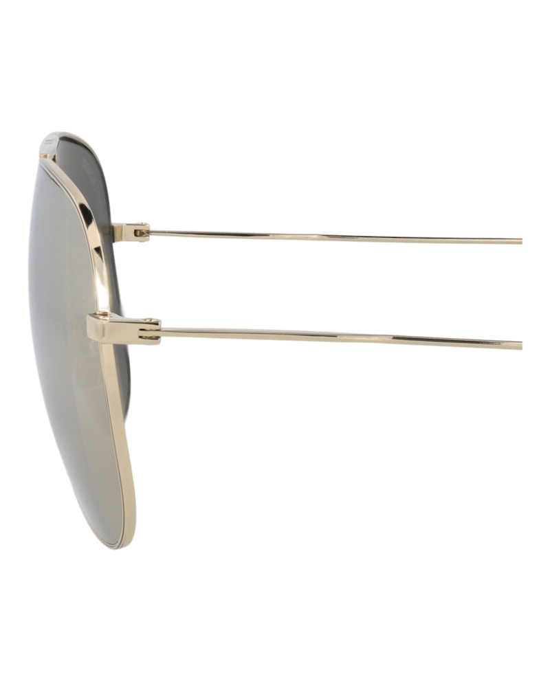 Saint Laurent Aviator-Frame Metal Sunglasses Gold/Gold/White (Classic11-30000163-067)