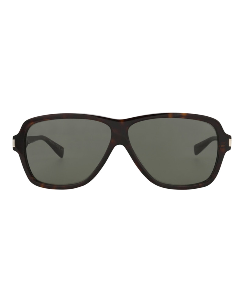 Pre-owned Saint Laurent Men's  Aviatorframe Recycled Acetate Sunglasses/30014608002) In Havana/grey (sl609carol In Gray
