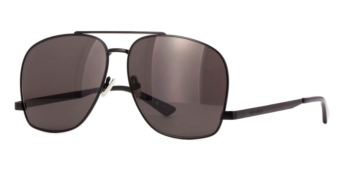 Pre-owned Saint Laurent Aviator Sunglasses Black/black (sl-653-leon-002)
