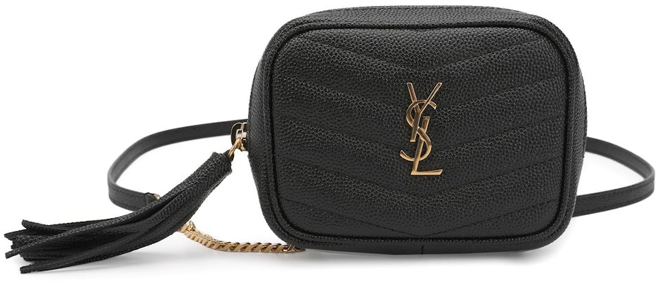 Saint Laurent Lou Mini Bag in Quilted Shiny Leather - White - Women