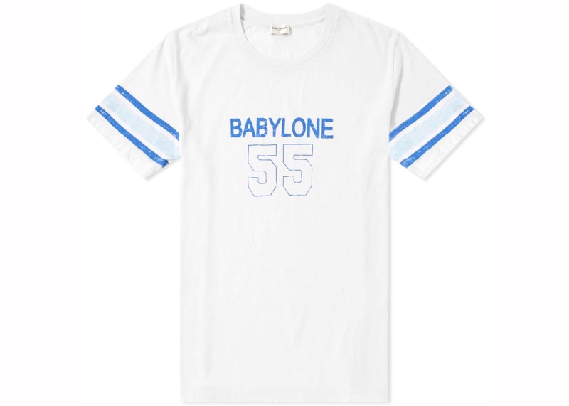 Pre-owned Saint Laurent Men's  Babylone 55 Print T-shirt In White