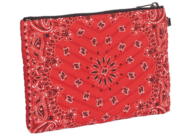 Saint Laurent Bandana Wristlet Pouch Red