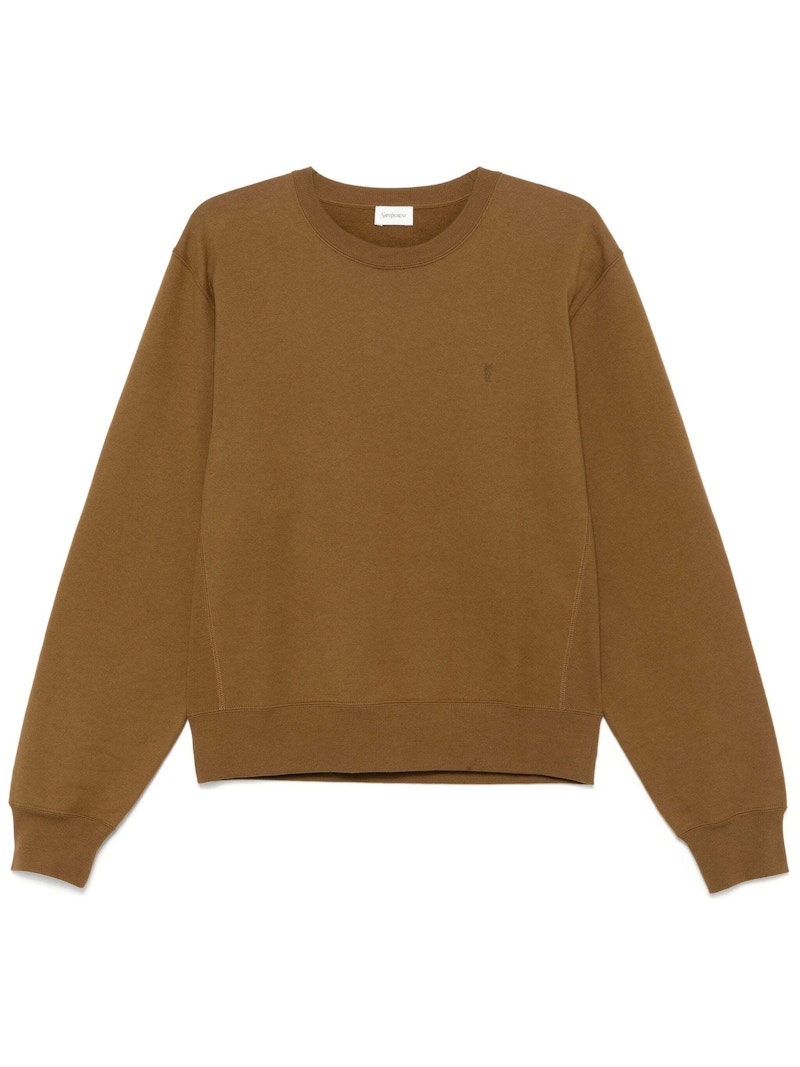 Pre-owned Saint Laurent Men's Base Sweatshirt In Mordore In Brown