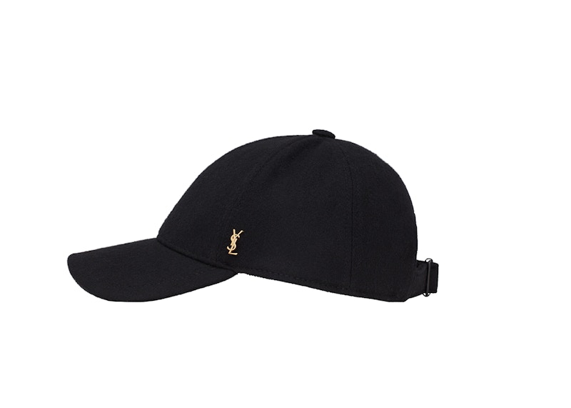 Saint Laurent Baseball Cap Cassandre In Felt Black in Wool with