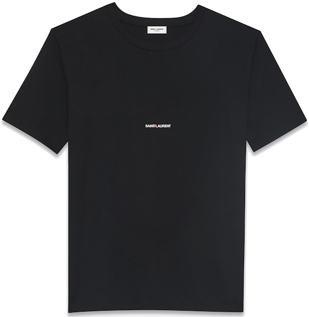 Forkert Frø Tilbagetrækning Saint Laurent Basic Logo T-shirt Black - SS22 Men's - US