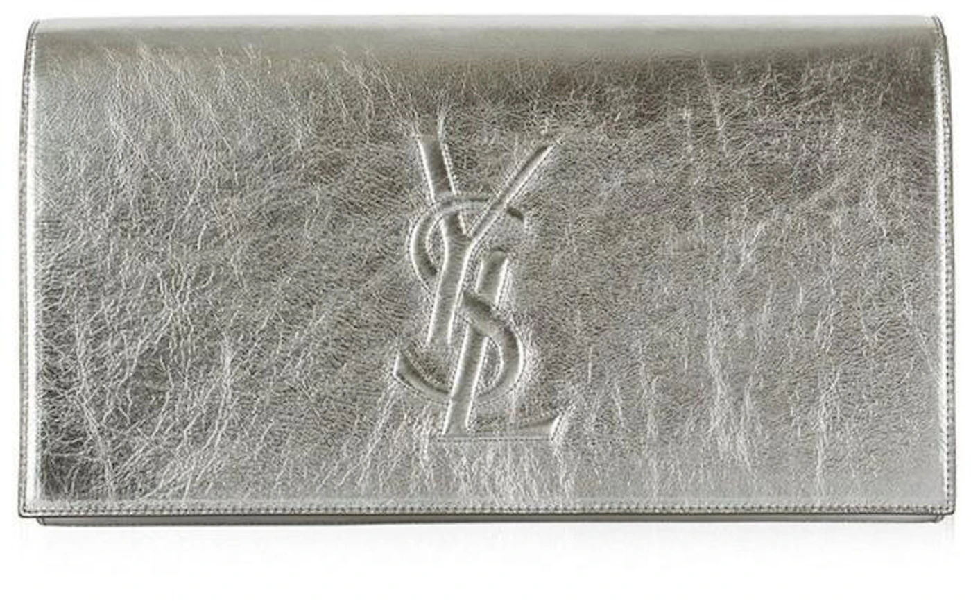 Chanel Metallic Crumpled Silver Tone Clutch - Janet Mandell