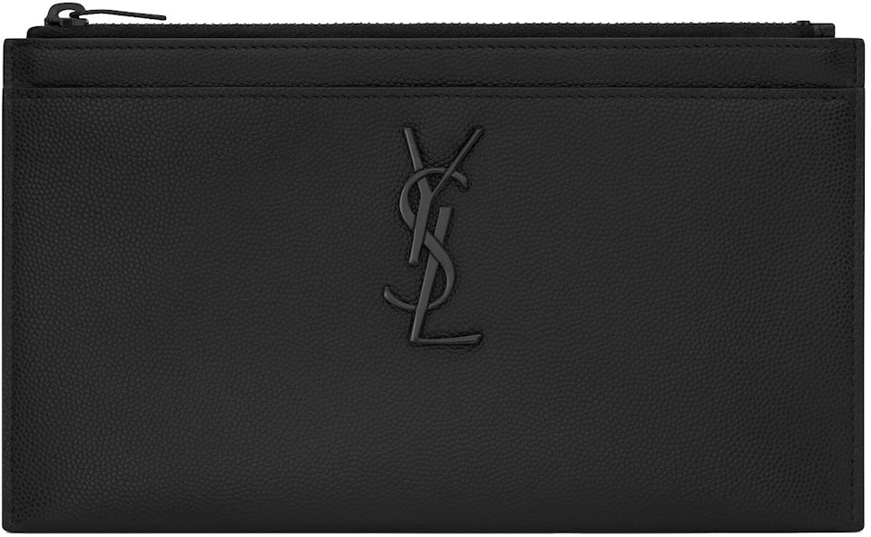 MONOGRAM Large bill pouch in grain de poudre embossed leather , Front view