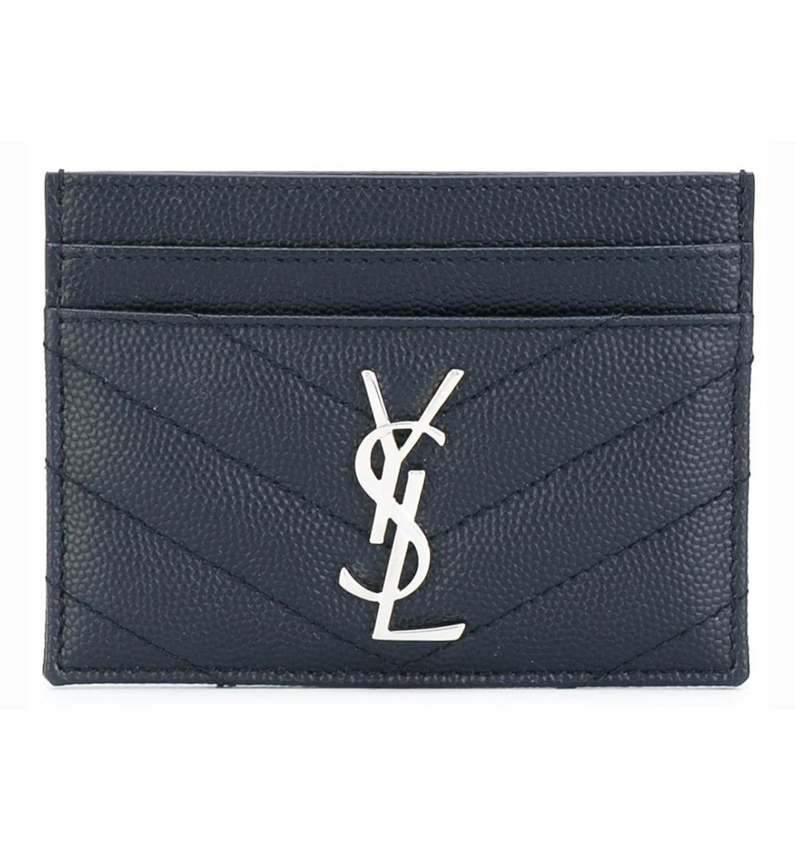 Ysl card holder silver logo Clearance