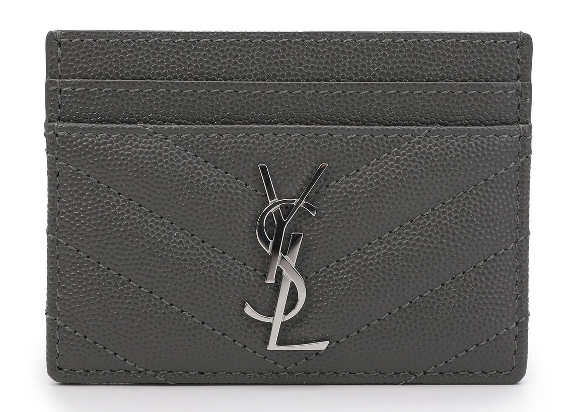 ysl grey card holder