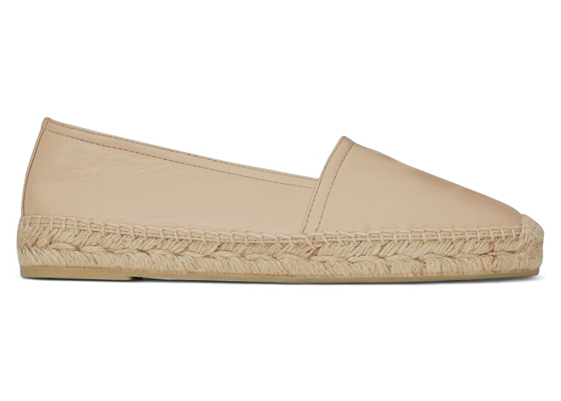 Pre-owned Saint Laurent Cassandra Espadrilles In Lambskin (women's) Sneakers In Powder In White