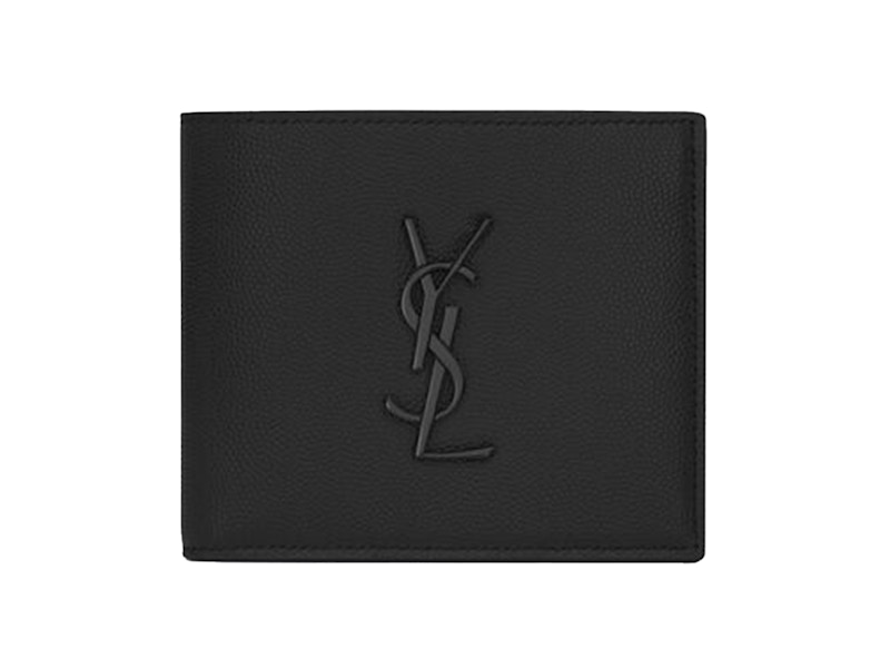 Saint Laurent Cassandre East West Wallet Black Logo Matte Black