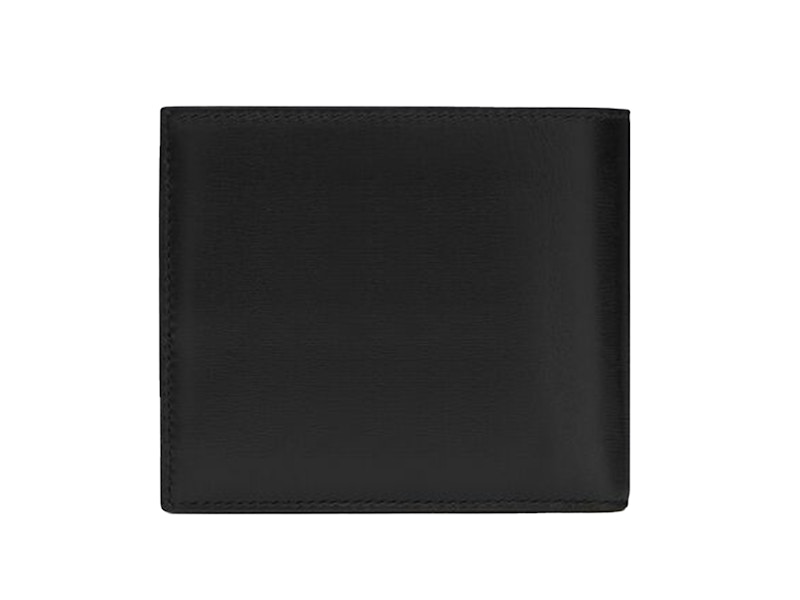 Saint Laurent Cassandre East/West Wallet Silver Logo Black