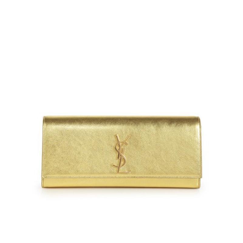 saint laurent metallic clutch