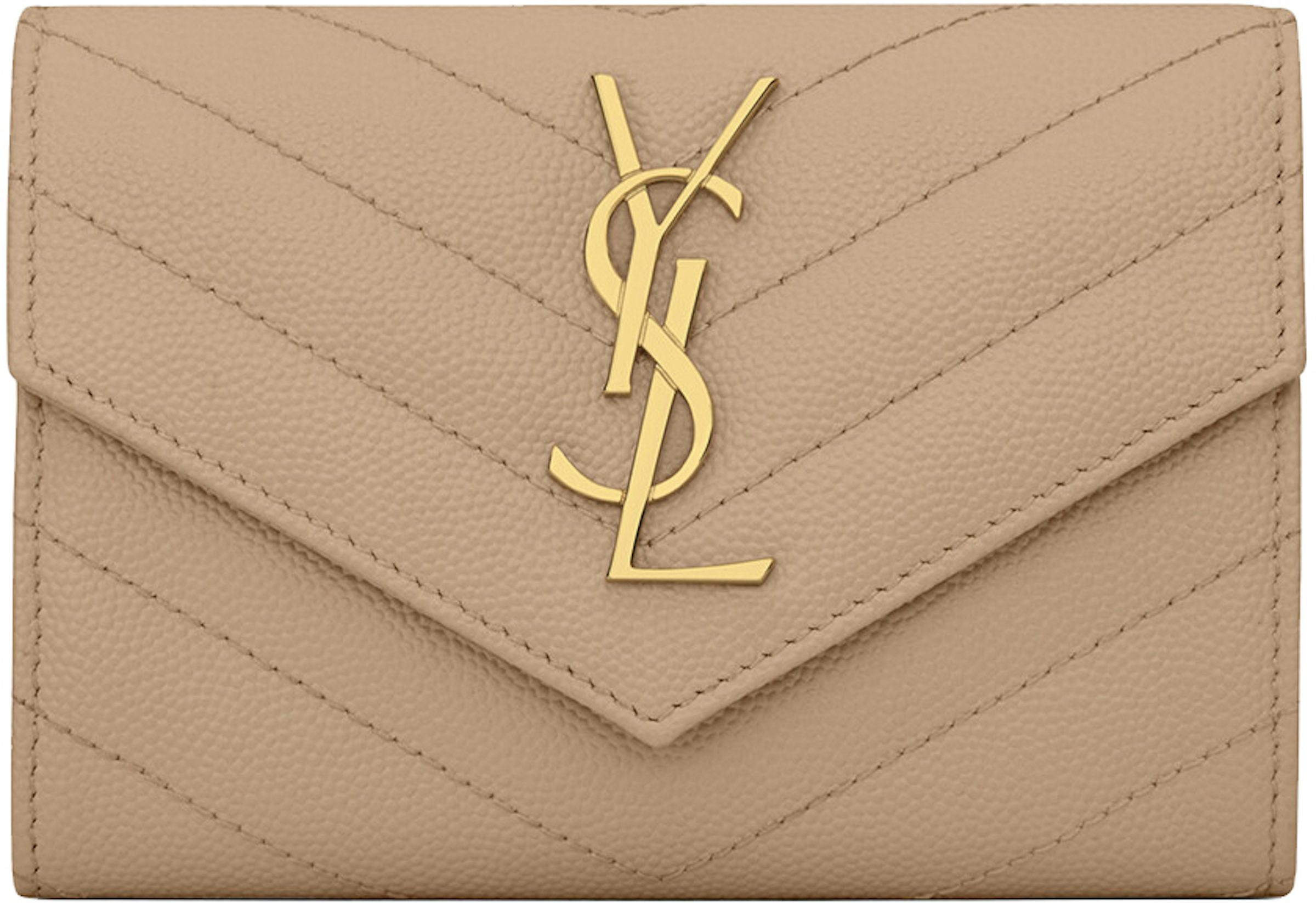 CASSANDRE MATELASSÉ large flap wallet in grain de poudre embossed leather, Saint  Laurent