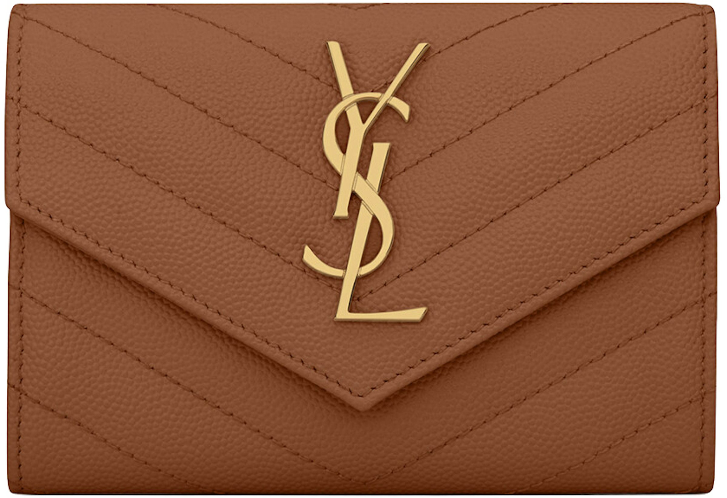 Saint Laurent Small Ysl Envelope Flap Wallet on Chain Black