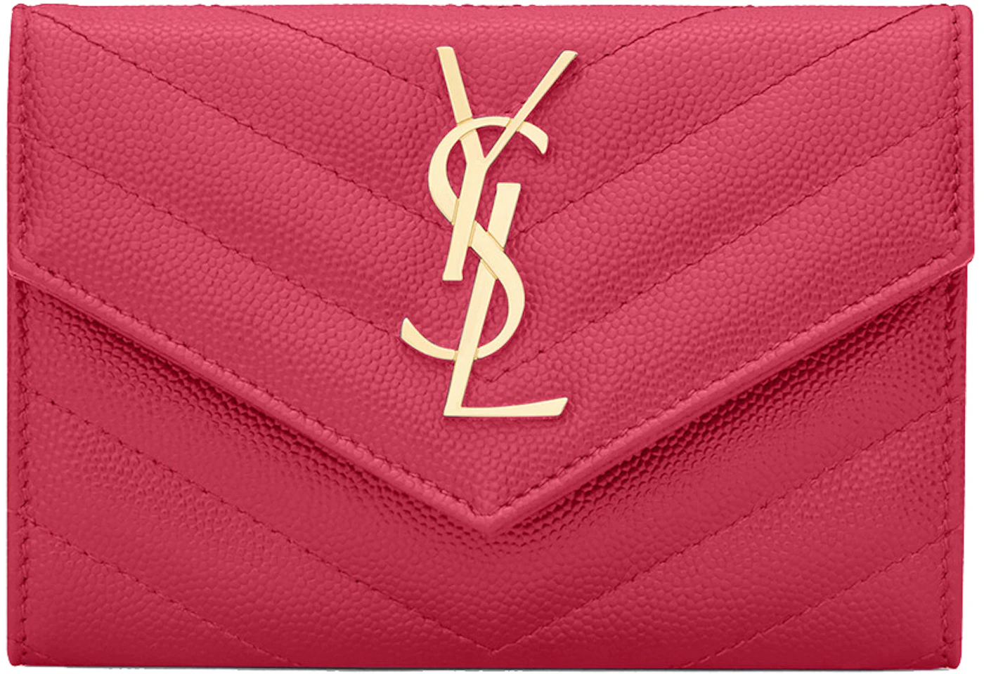 Ysl Cassandre Black Matelasse Leather Envelope Wallet, Luxury